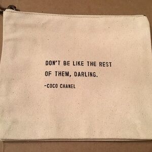 New Cosmetic Bag Coco Chanel Quote by Sugarboo
